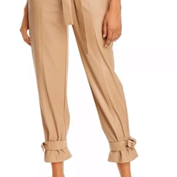 LUCY PARIS FAUX LEATHER PANTS PAPER-BAG PANTS SZ Sm bin 32 - Picture 3 of 9